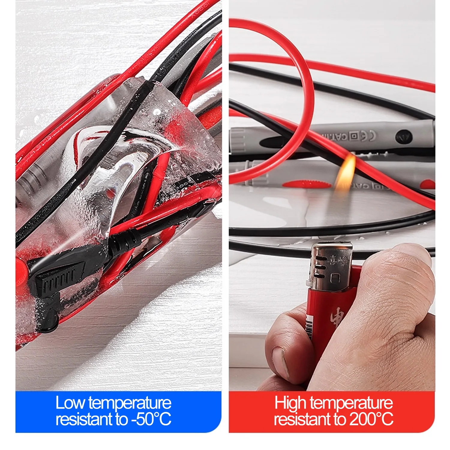 10A 20A Multimeter Test Leads Kit Silicone Wire with Needle Probe Alligator Clips Banana Plugs view 3