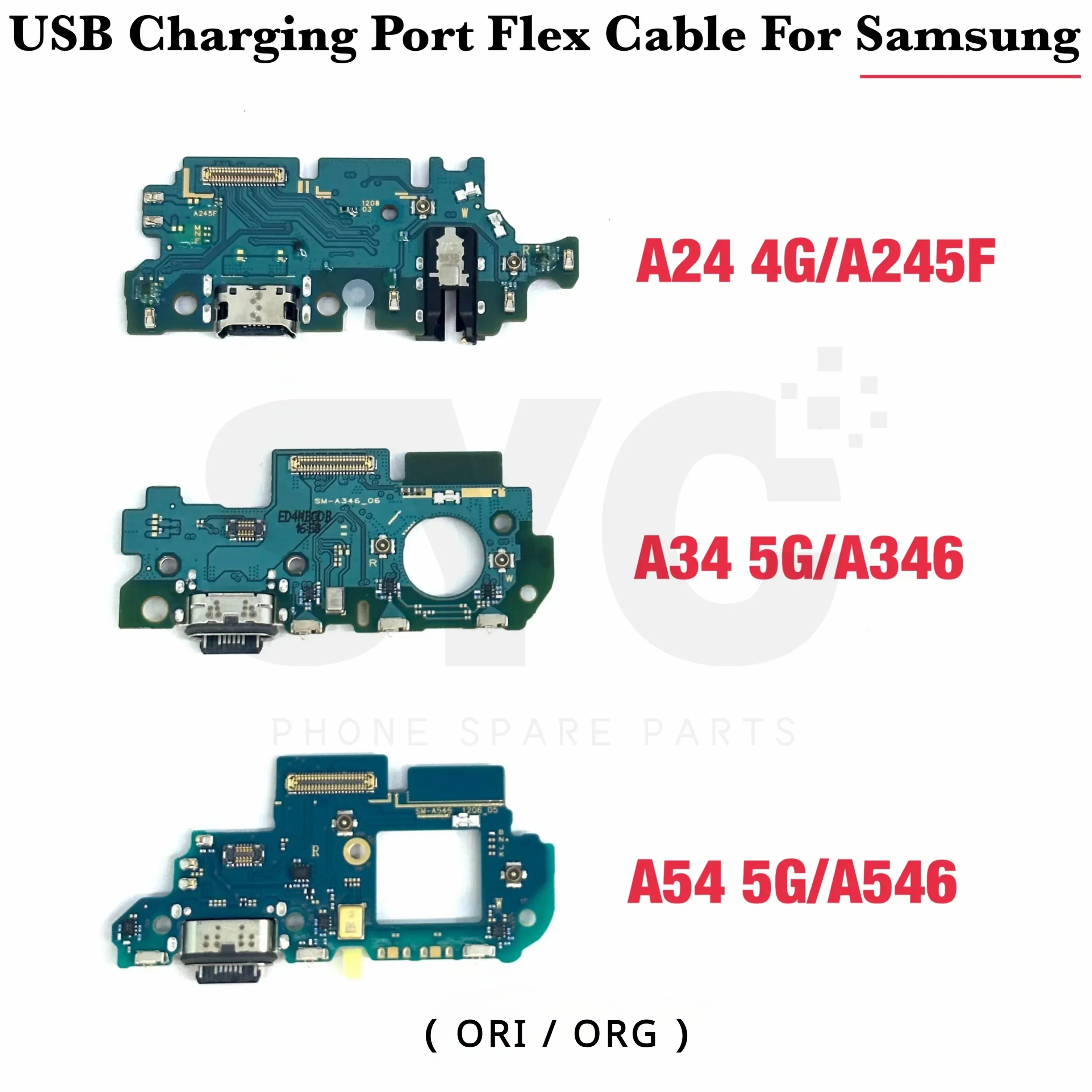 

10 Pcs/Lot original For Samsung A24 4G A34 A54 5G A245F A346 A546 USB Charging Dock Port Connector Flex Cable