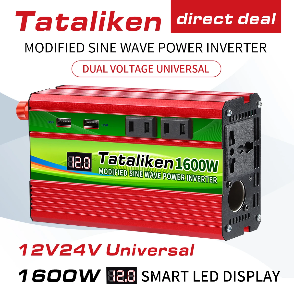 

Ac 220v 1600w 2600w 3000w AC 12v24v двухцелевой трансформатор напряжения, светодиодный дисплей, инвертор солнечной батареи