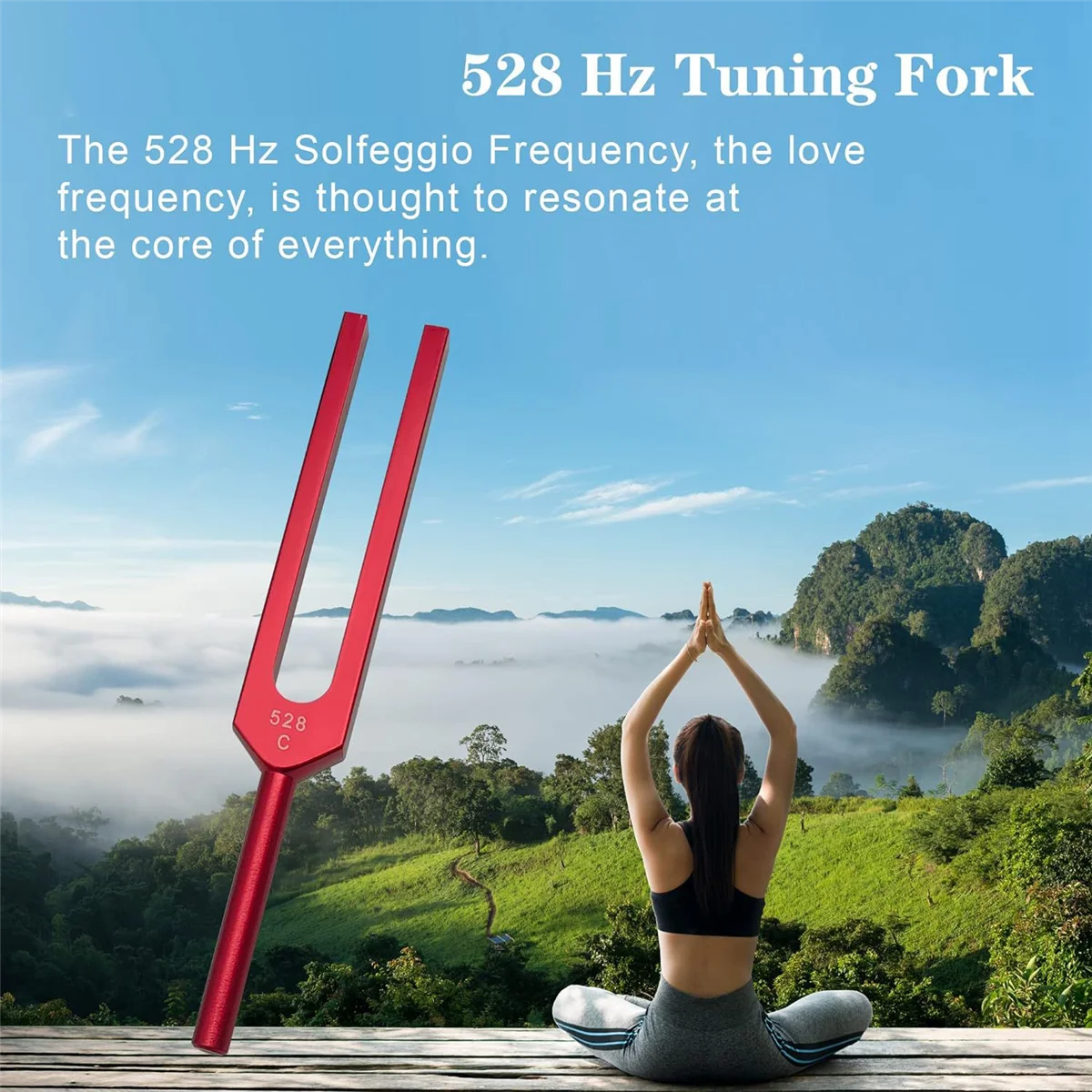Diapason, diapason da 528 Hz per la guarigione dei chakra, la terapia del suono, mantiene il corpo, la mente e lo spirito in perfetta armonia, rosso