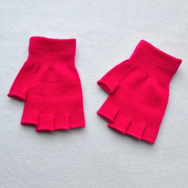 Nowe dziecięce zimowe rękawiczki zimne ciepłe akrylowe rękawiczki bez palców proste gorące rękawiczki dziecięce do biegania na nartach