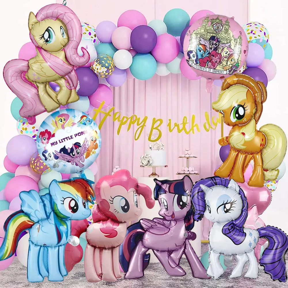 

My Little Pony Foil Balloon Cartoon Animal Theme Activity Children's Girl Birthday Party Background Decoration Supplies