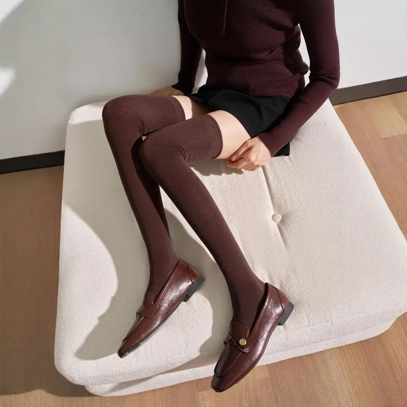 Women's Lyocell Silk Cashmere Over‑the‑Knee Socks, Fall Winter New Mild‑Compression Slim High‑Stretch Super Soft Thigh High Sock