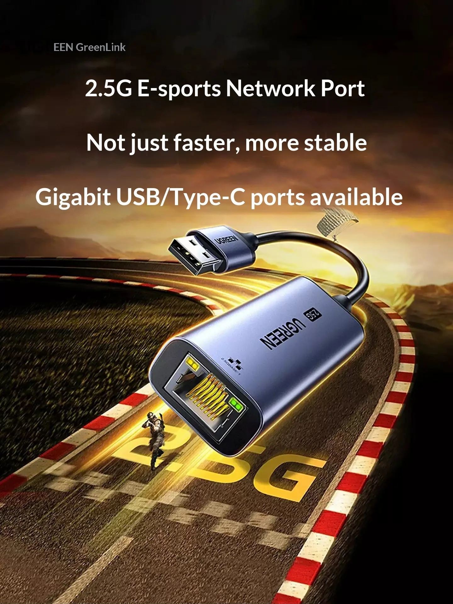 UGREEN 25051 USB to 2.5G Ethernet Adapter USB A RJ45 Network Card 2500Mbps for Laptop Windows Mac Linux