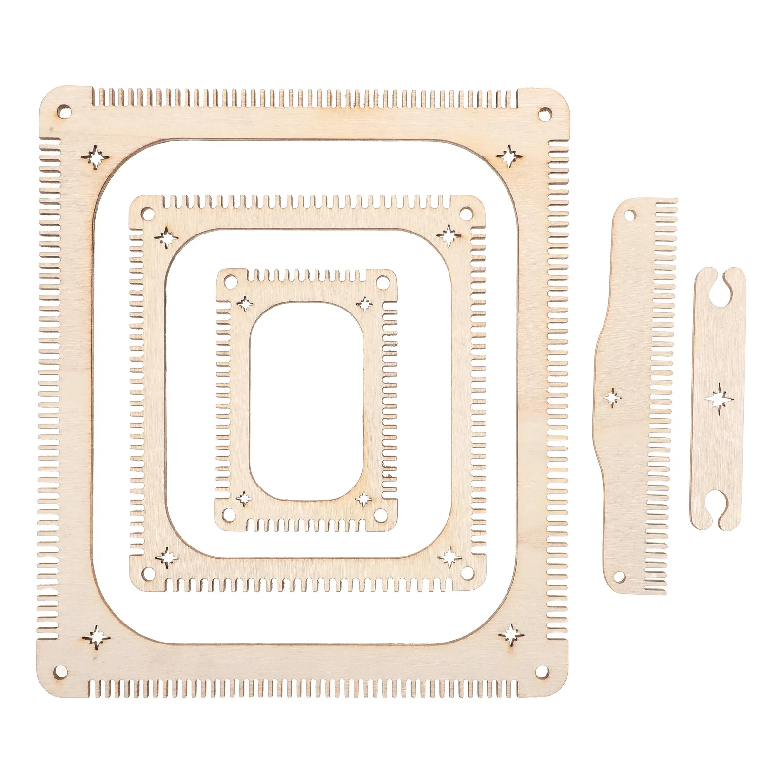 1Set Weaving Loom Kit Rectangle Wooden Weaving Frame for Beginners DIY Tapestry Craft Kit Home Handmaking Yarn Tapestry Tools