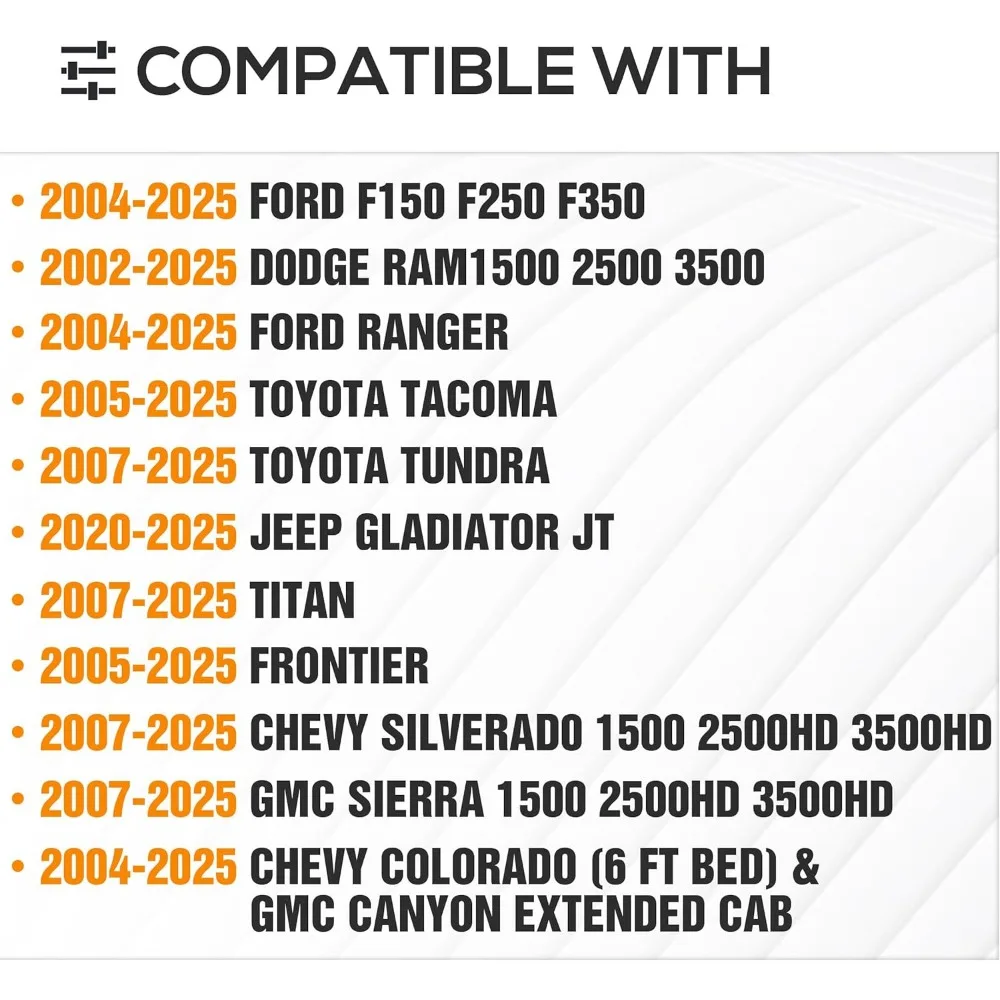 Adjustable Truck Bed Rack 16-24.8 Inches High, Cargo Carrier with LED Lights, Compatible for Various Truck Models