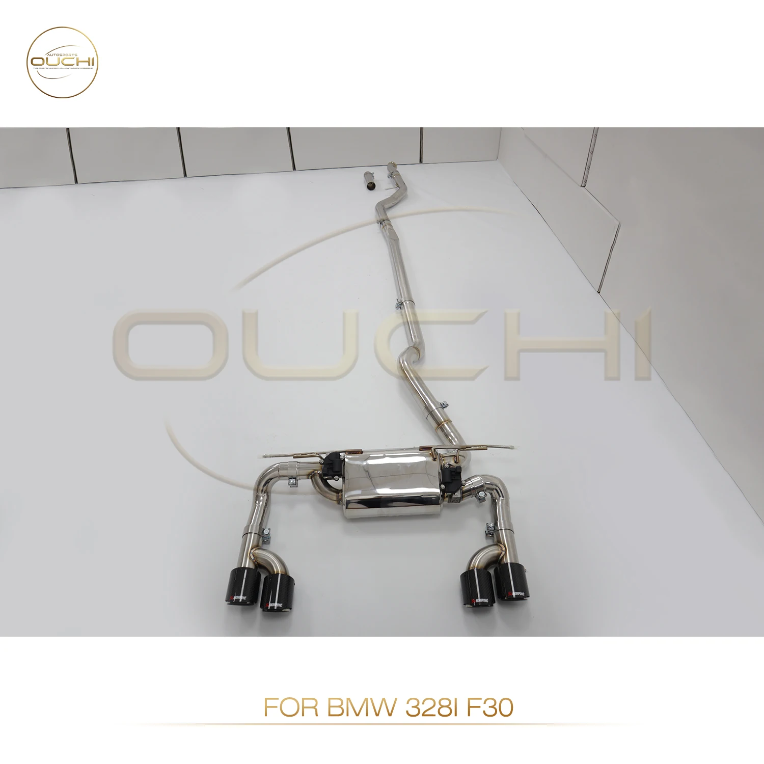 OUCHI جودة عالية الفولاذ المقاوم للصدأ العادم Catback لسيارات BMW 3 Series 328i F30 2013-2016 2.0T N20 مع كاتم الصمامات أنبوب العادم