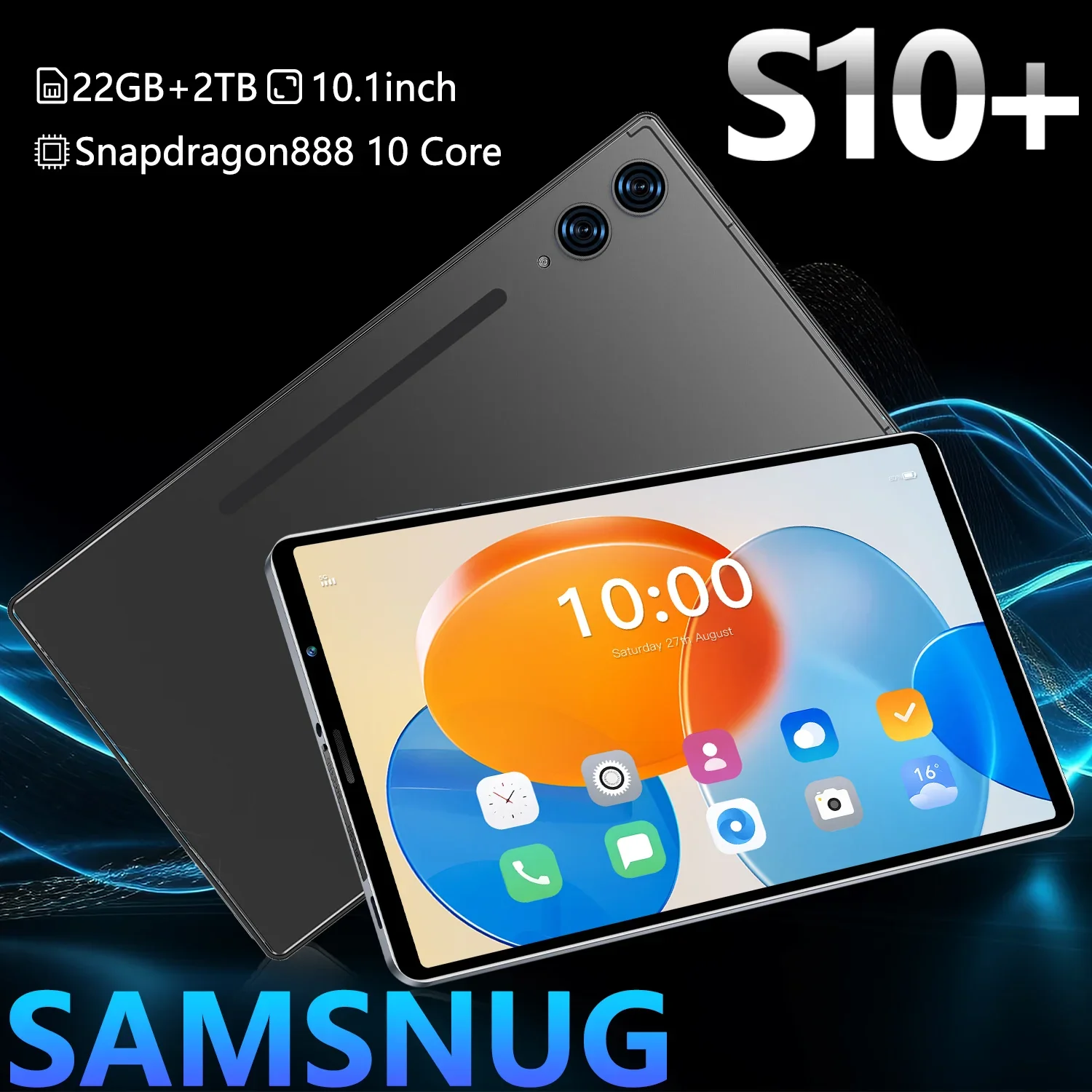

2025 НОВЫЙ планшет S10+ Android 15 Планшетный ПК 22 ГБ + 2 ТБ 10,1 дюйма Tablette 5G Dual SIM-карта 10000 мАч GPS Google Tab Глобальная версия