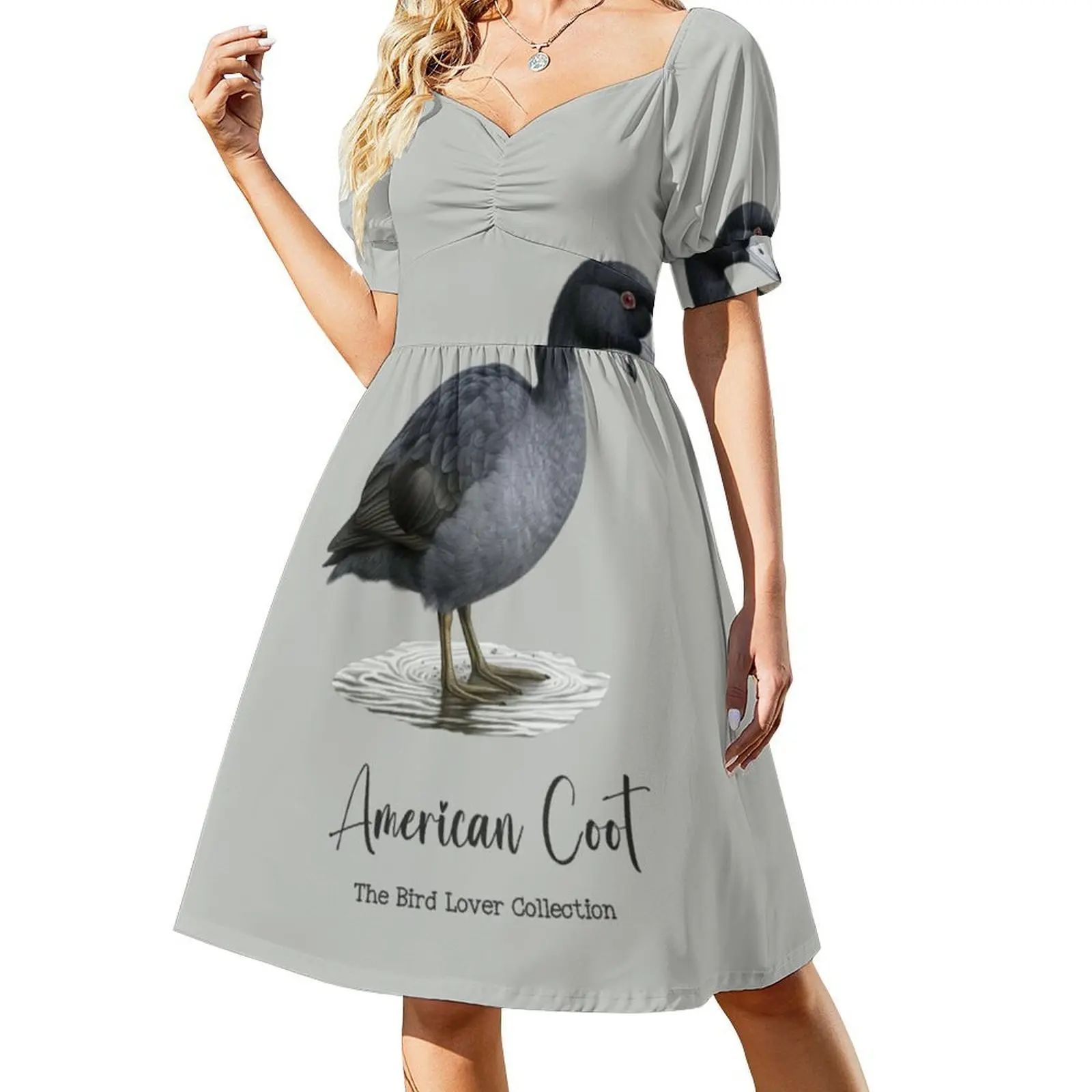فستان American Coot-The Bird Lover Collection للسيدات للحفلات ملابس الشارع العصرية المطبوعة للنادي للسيدات معطف أمريكي