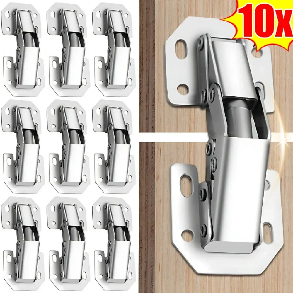 90° 3inch Steel Cabinet Hinges No-Drilling Hole Cupboard Door Hydraulic Hinges Soft Close Furniture Hardware Easy To Install