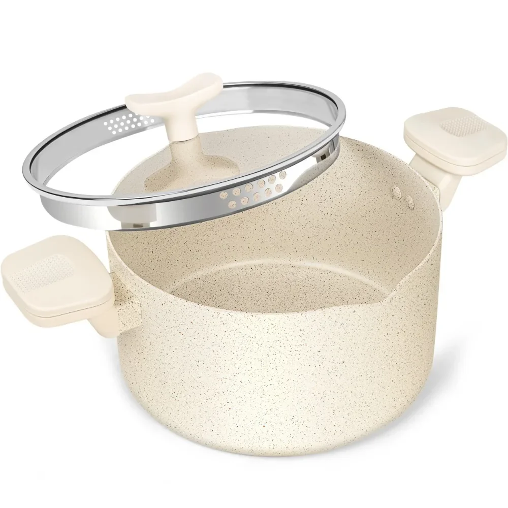 

MICHELANGELO 6QT Кастрюля с антипригарным покрытием и крышкой Кастрюля для макарон с поворотными и запирающимися ручками Многофункциональная кастрюля Посуда