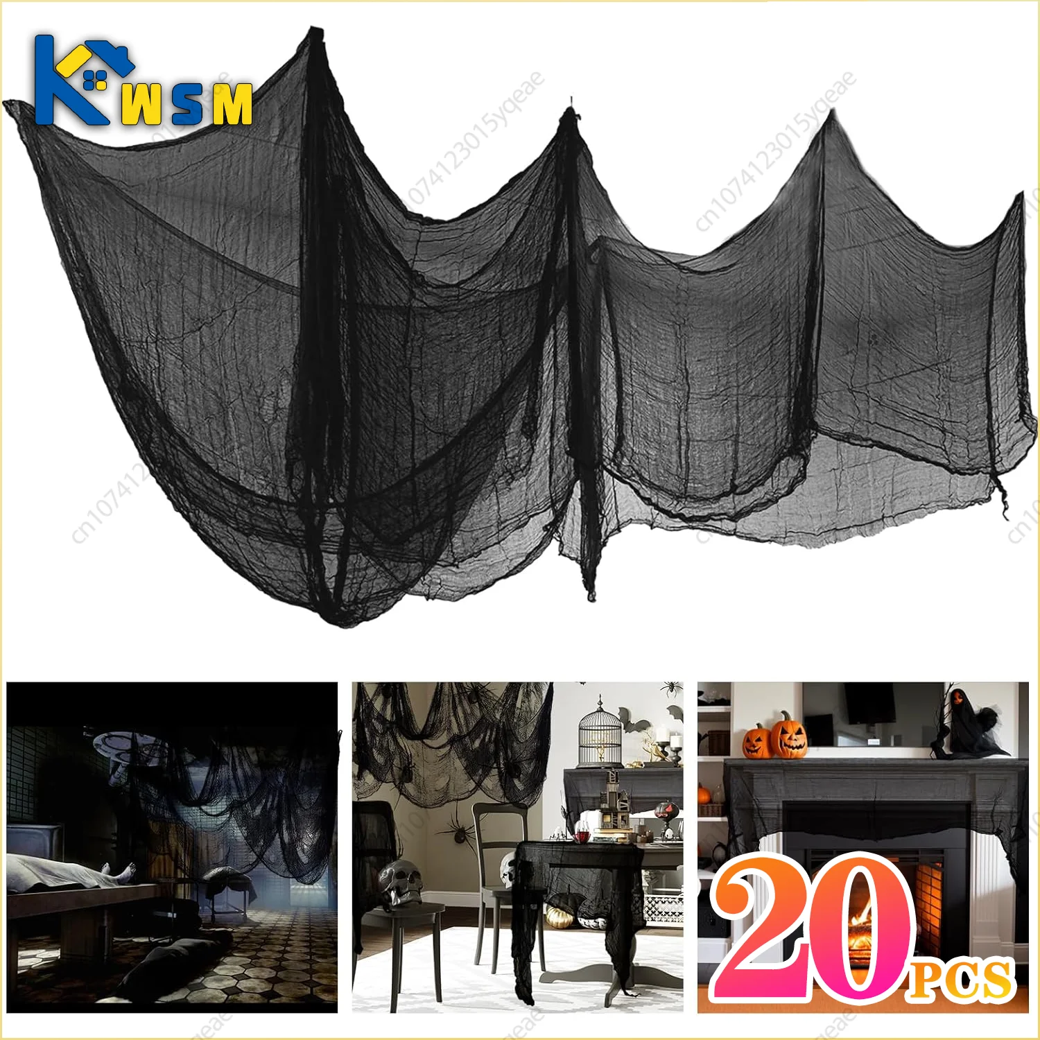 

Halloween Black Gauze Ghost Cloth Haunted House Decoration Gauze Outdoor Scary Ghost Decoration Halloween Decoration Supplies