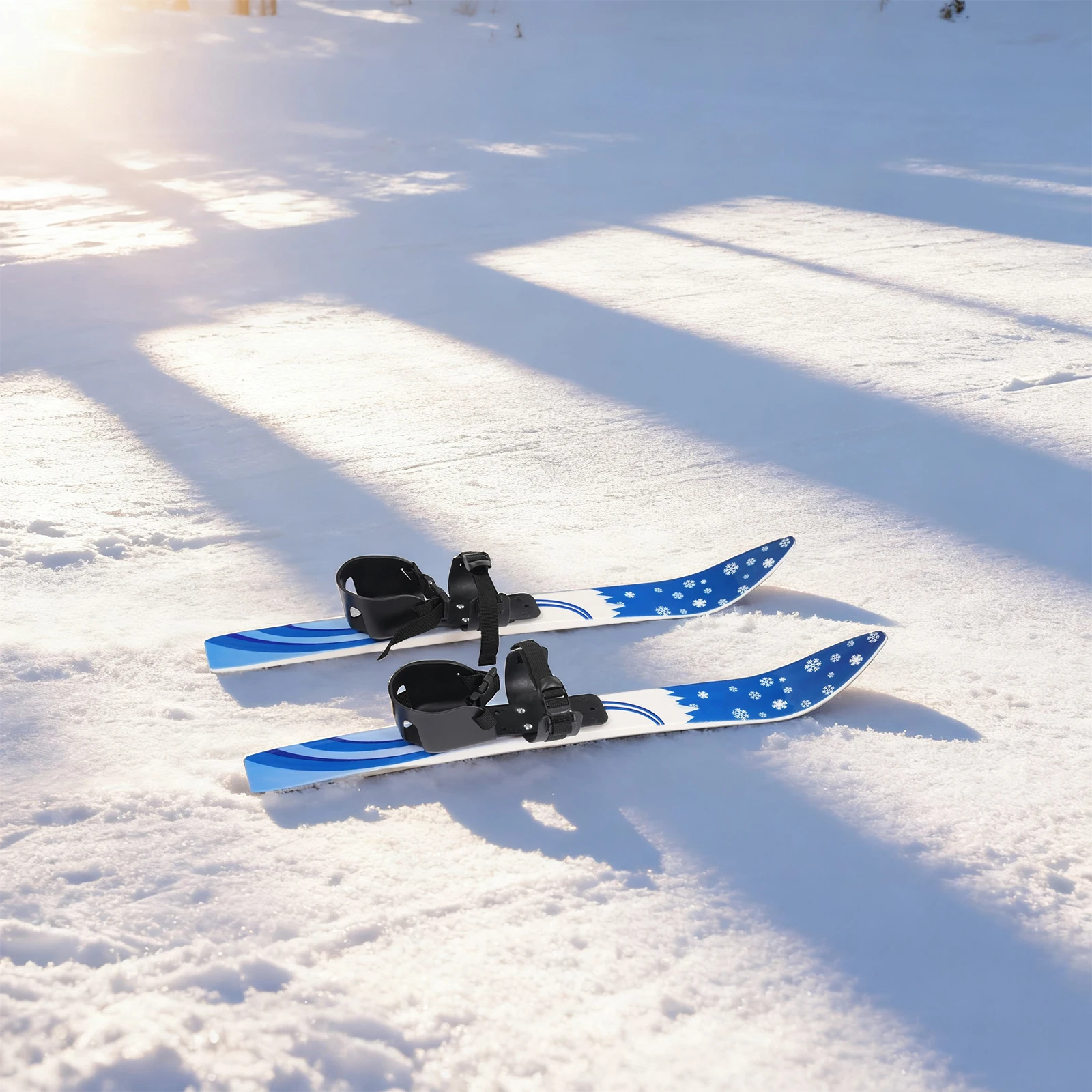 

Children Beginner Ski Equipment Set with Poles Durable ABS PE Snow Skis Lightweight Portable for Winter Outdoor Sports