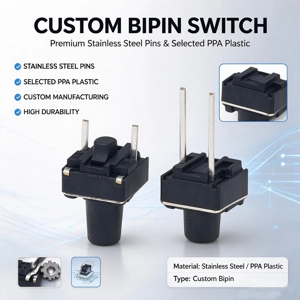 1000PCS Tact Switch 2Pin DIP 6x6x4.3/4.5/5/5.5/6/6.5/7/7.5/8/8.5/9/9.5/10/10.5/11/12mm Micro Switch Tactile Push Button Switches