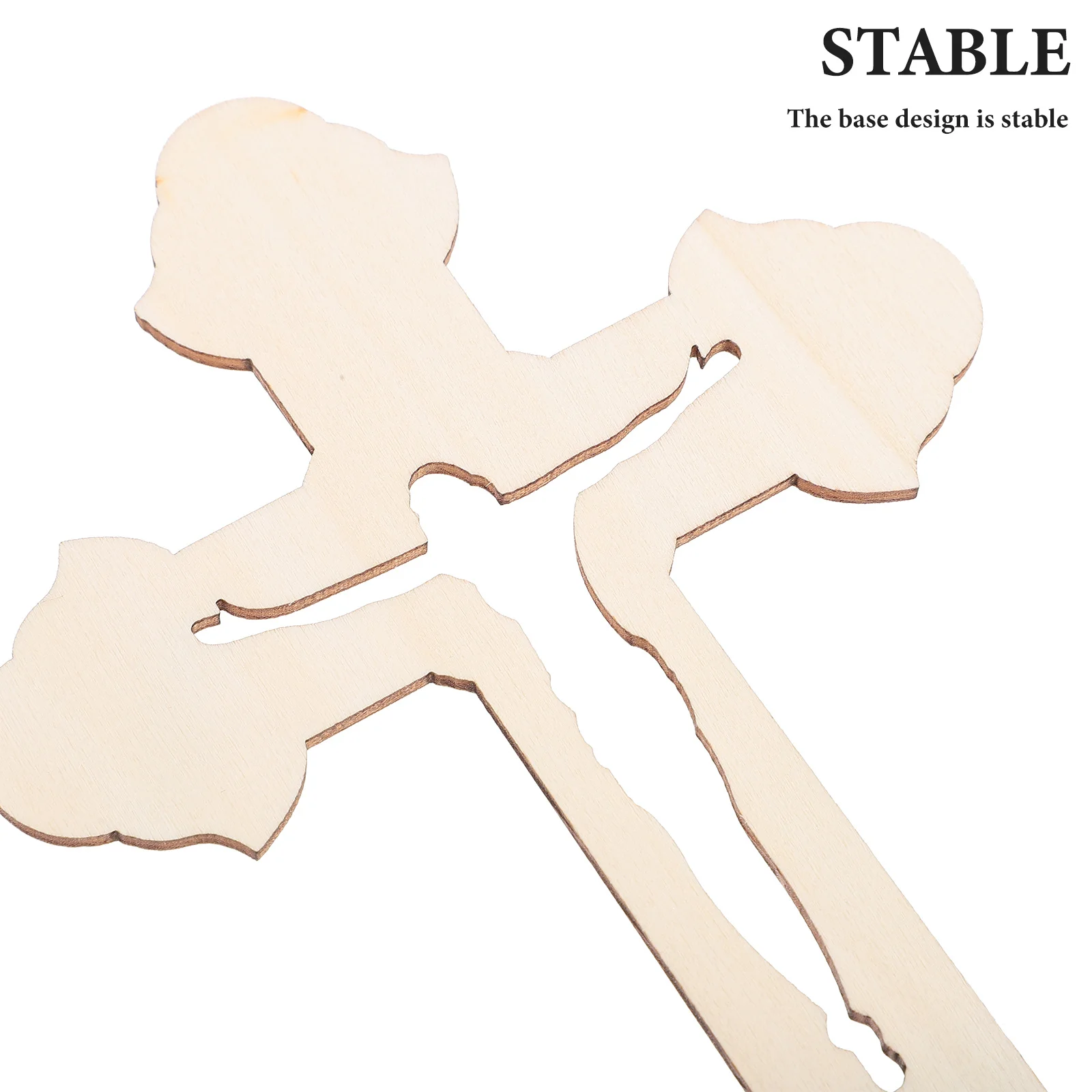 

10Pcs Wood Cross Craft DIY Decoration Ornament for Living Room Bedroom Desktop Decor Religious Cross Shape Adornment Natural