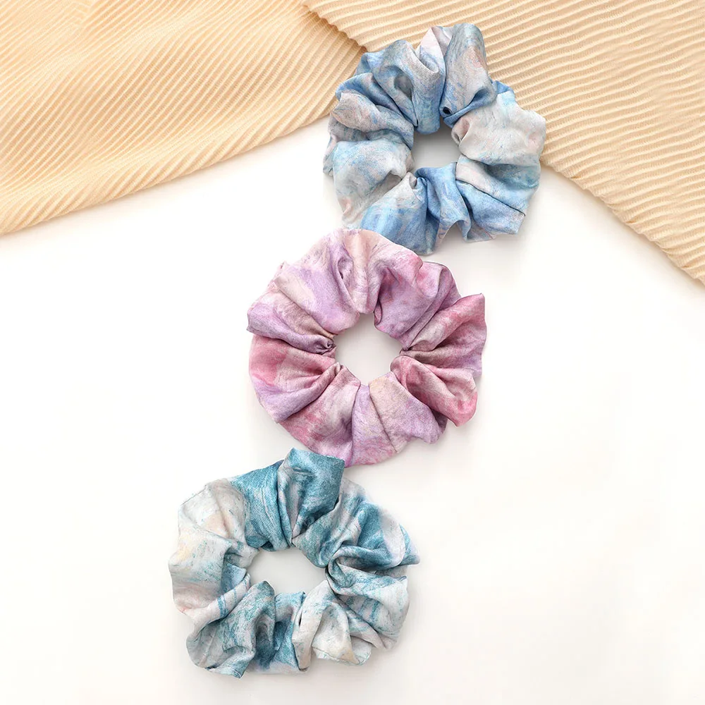 Soft Wrinkled Satin Silk Hair Rope Women Glossy Elastic Hair Bands Sweet Girl Ponytail Holder Hair Tie Femlae Hair Accessories