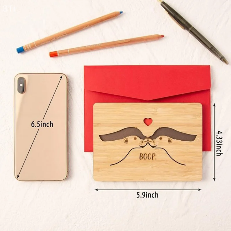 การ์ดครบรอบนาก การ์ดวันวาเลนไทน์ การ์ดครบรอบสําหรับสามี ภรรยา แฟน แฟน การ์ดวันเกิดไม้ สุขสันต์วันเกิด