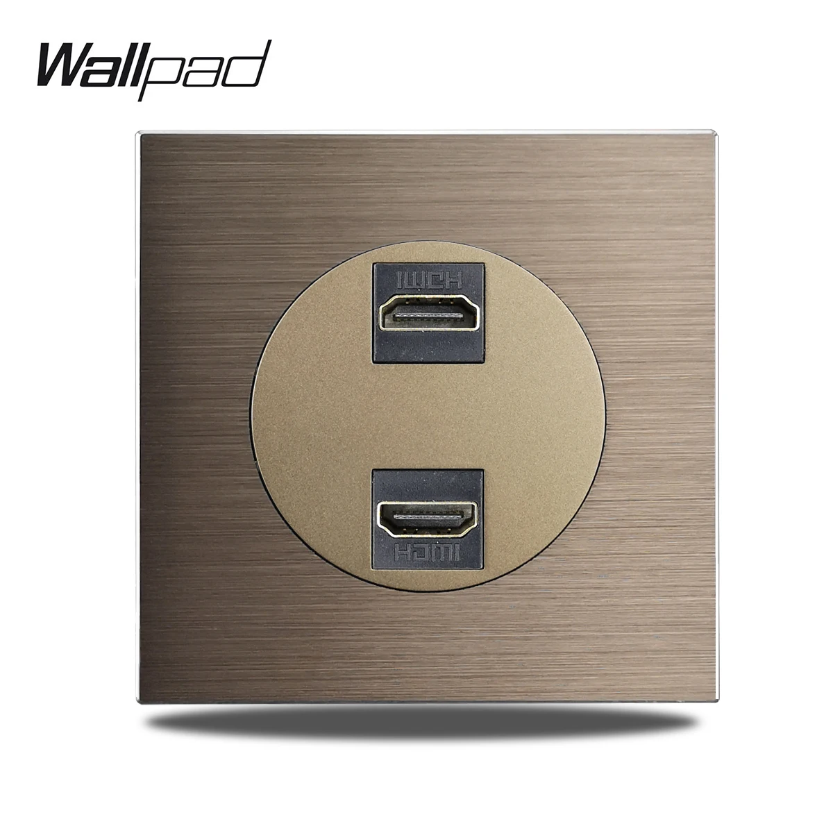EU Frans stopcontact elektrische wandcontactdoos geborsteld bruin aluminium 1-5 poorten plaat USB oplaadpoort RJ45 CAT6 bekabeling stopcontact