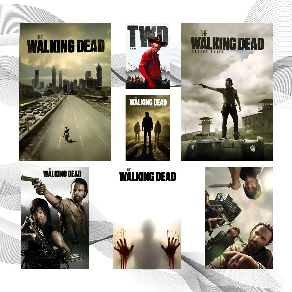 Series Classic T-The Walking Dead Poster Peel And Stick Wall Art Self Adhesive PP Waterproof Wall Decor Living Room Bedroom Gift