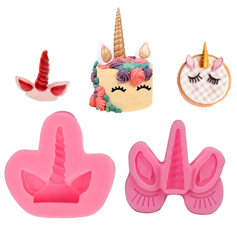 

Cartoons Unicorn Silicone DIY Chocolate Gumpaste Mold Fondant Cake Decorating Tools Flower Candy Polymer Clay Resin Moulds