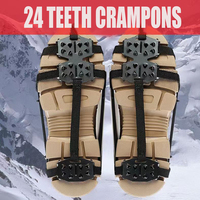 24Teeth Shoe Spikes for Snow and Ice Crampons Anti-slip Covers for Shoes Non-Slip Winter Outdoor Hiking Climbing Ice Gripper