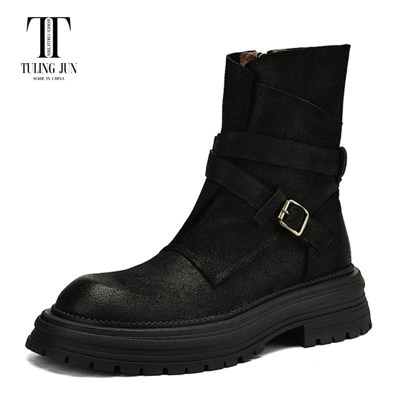 

TULING JUN 2024 New Autumn Winter Short Women's Boots Medium Heels Fashion Comfort Simplicity Hot Sales Shoes For Women L