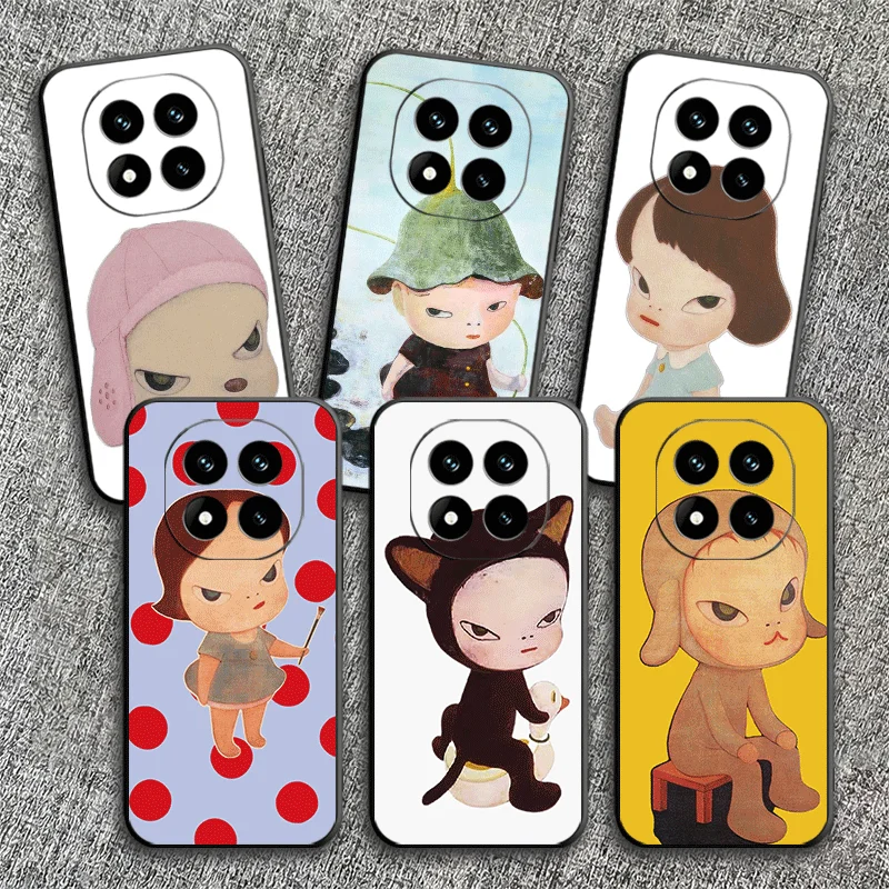 Image of Y-Yoshitomo Nara Weiche Handyhülle für Xiaomi Redmi Note 12 13 14 15 Pro Plus 11 14S 12S 11S 11T 10S 5G Schwarze Abdeckung Coque
