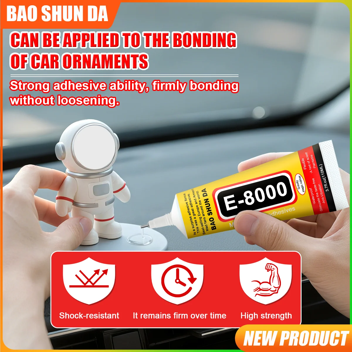 ملصق إصلاح السيارات E8000 شفاف وغير ملحوم، متوافق مع مواد مختلفة مناسب لصق الزجاج، مانع التسرب الداخلي والسيارات البلاستيكي 50 مل 1-3 قطع #4
