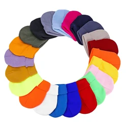 New Winter Knitted Hat for Boys Girls Women Men Unisex Warm Outdoor Autumn Crochet Children Beanies Solid Color Baby Cap