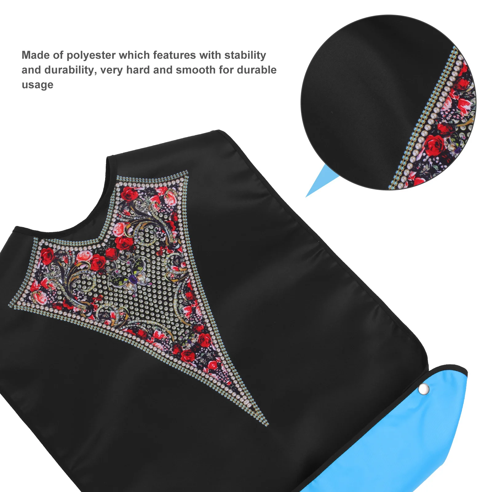 

Vintage Court Style Adult Bib Washable Reusable Folding Elderly Feeding Bib for Men Women Seniors Disabled Patients Dinner