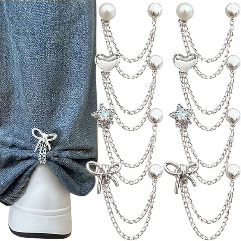 5pcs Clothing Length Adjuster Clips Pants Cuff Fixing Buckle No Sew Detachable for Jeans T-Shirts Shirts Headscarves