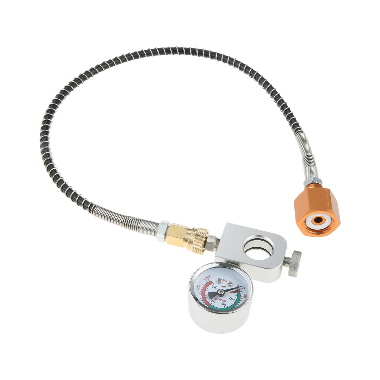 CO2 Transfer Adapter for W21.8-14 (DIN477) Refill Adapter Hose CO2 Adapter High Pressure Hose with 3000PSI Pressure Gauge
