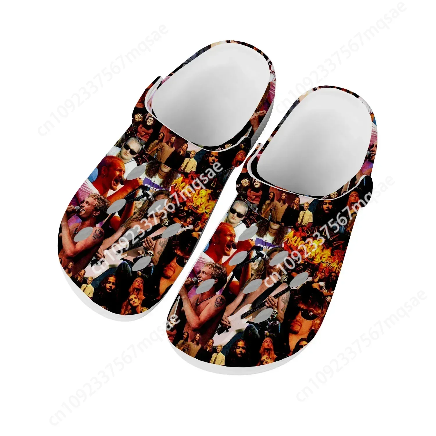 

Alice In Chains Metal Rock Band Pop Home Clogs Custom Water Shoes Mens Womens Teenager Shoes Clog Breathable Beach Hole Slippers