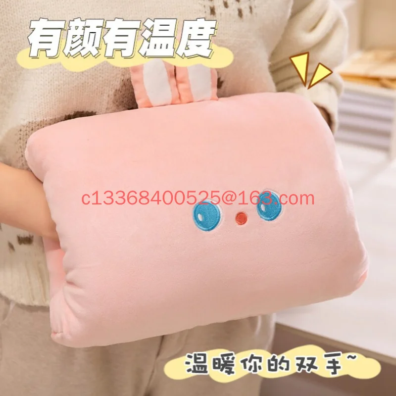 New Cat Cartoon Plush Hand Warmer Pillow Kawaii Soft Warm Hand Insert Office Nap Cushion Desktop Sleep Rest Pillow For Adult