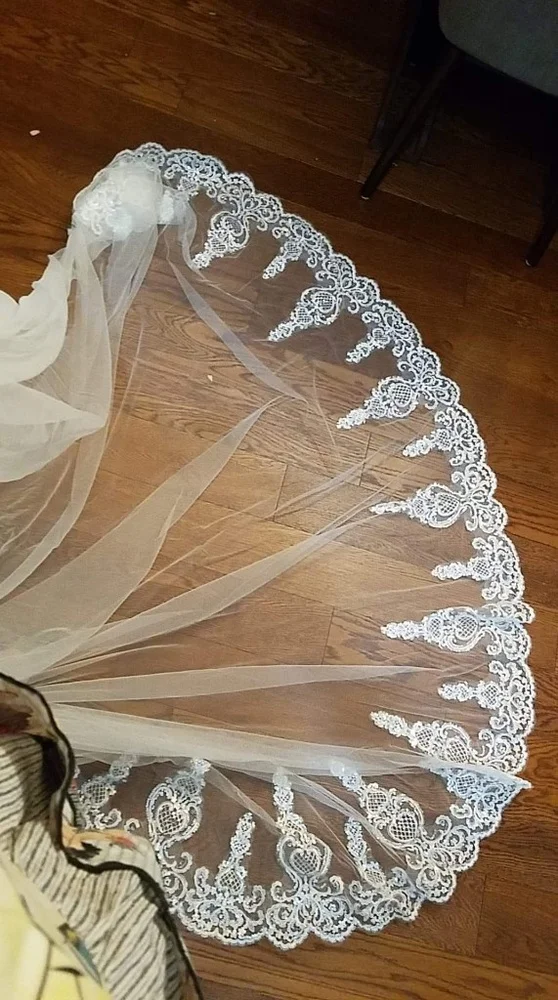 Weiß lvory Kristalle Braut Hochzeit Schleier velo de novia Kathedrale Lange 1 T Mit Kamm brautschleier 3 M