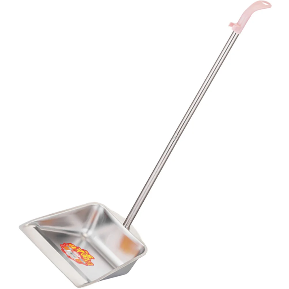 Stainless Steel Trash Metal Dust Pan Grabber Dustpan with Long Handle Cleaning Supplies Sweeper Bracket Garbage