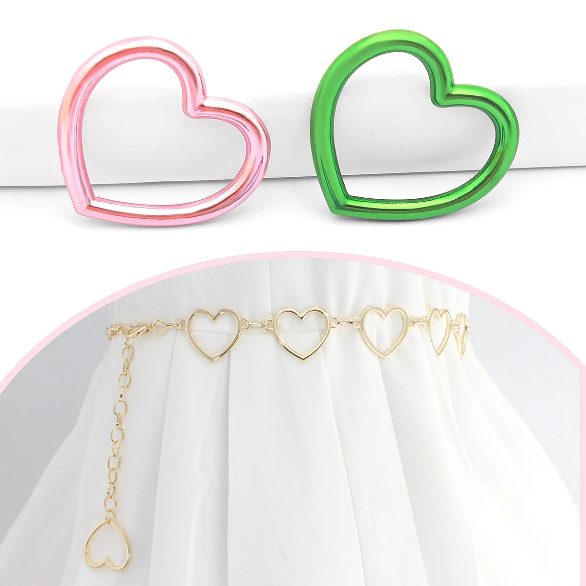 3 Stück Metallschnallen für Taschenriemen, bunte O-Ringe, herzförmige, kreisförmige Ringe, Gürtelverbinder, runde Schnallen, DIY-Bastelzubehör. – Detail 6