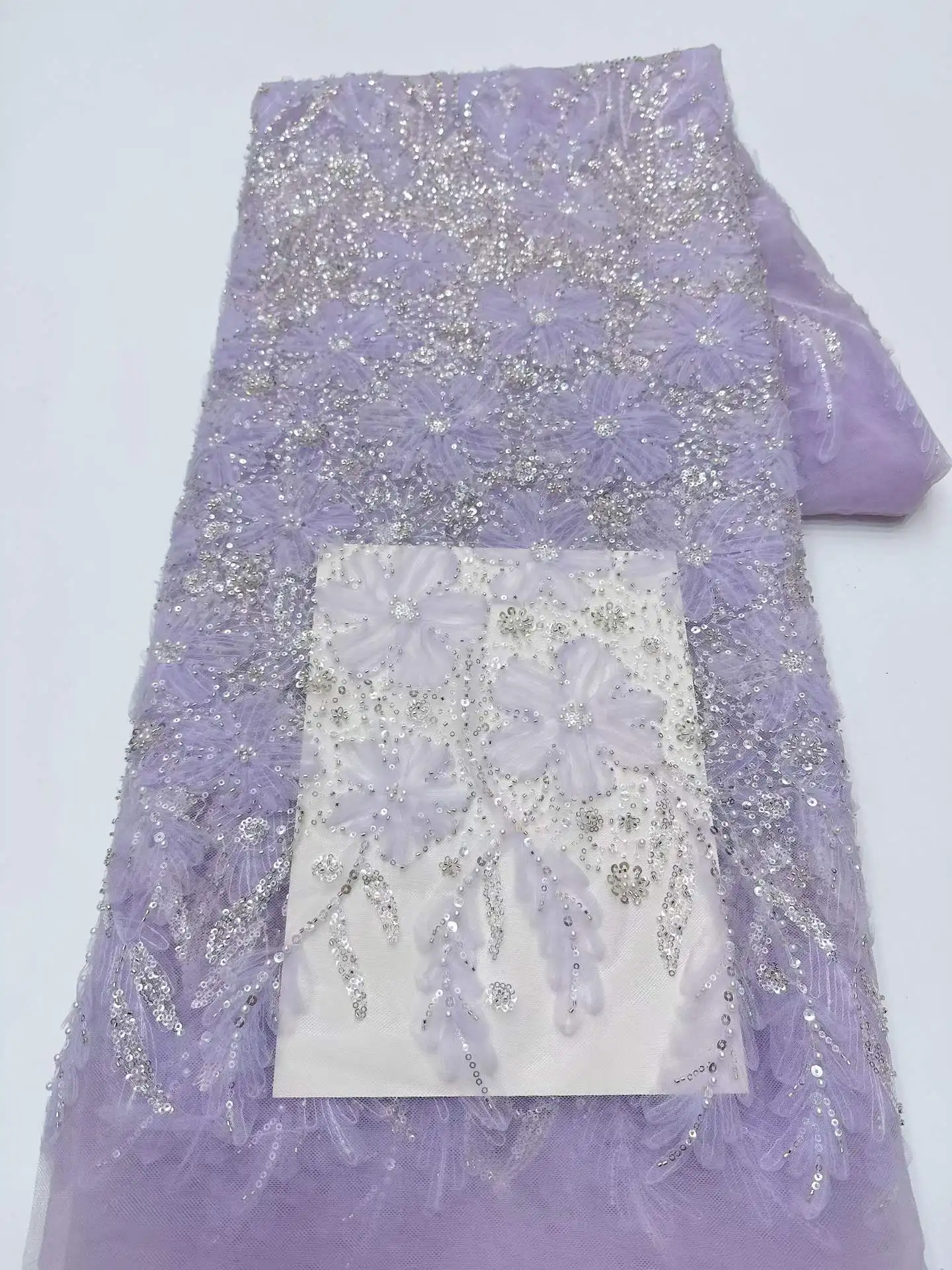 African Sequins Lace Fabric Nigerian French Mesh Net Lace Fabrics For Sewing 2026 High Quality Wedding Party Dress