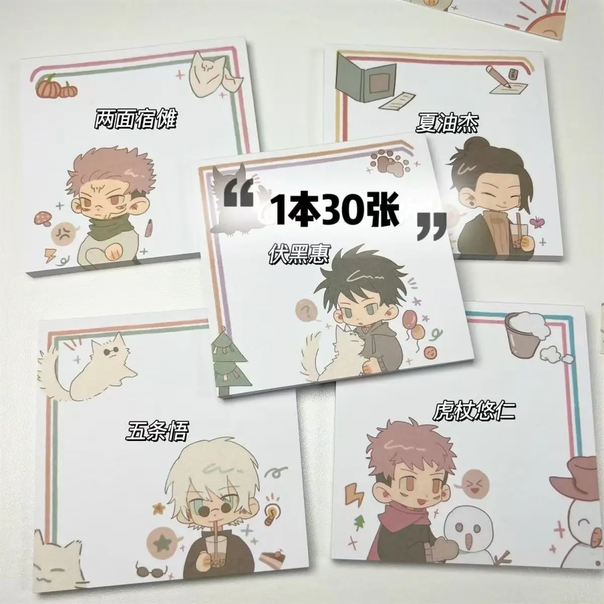 

5 шт., новый блокнот в стиле аниме, липкий блокнот для заметок, канцелярские наклейки, школьные канцелярские принадлежности, подарок