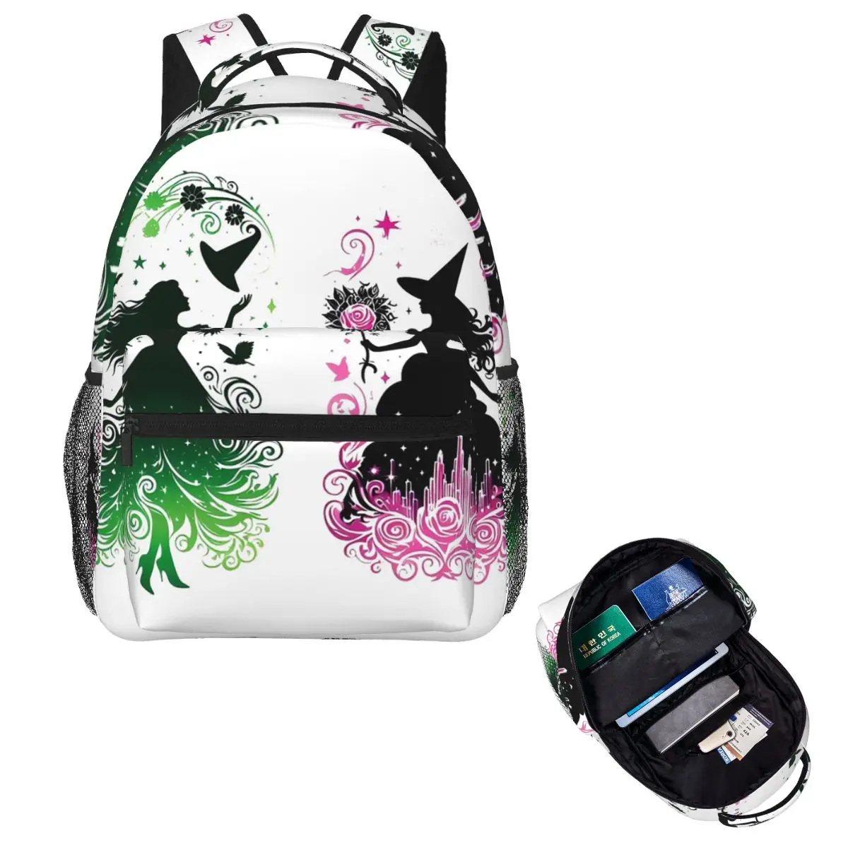 

Elphaba And Glinda Wicked The Musical Backpack Hot Sale Daypack Large Capacity Boys Girls BookBag School Bag Shoulder Bags