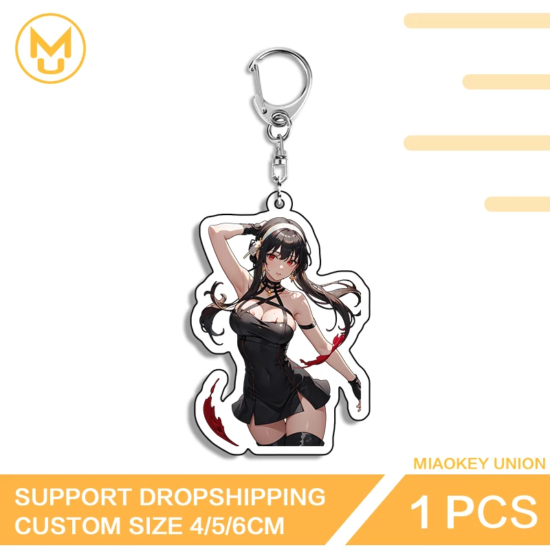 Yor Forger Key Holder HD Pattern Lighting Acrylic Merch Waifu Uncensored Handbags Wallets Jewelry Sexy Car Backpacks Props