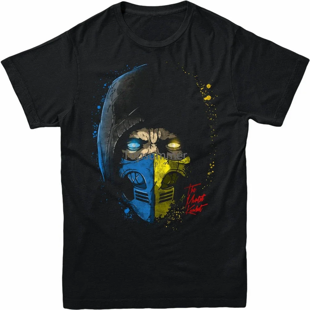 

Футболка Mortal Kombat Subzero Скорпион половина лица пародия подарок футболка для взрослых и детей полнофигурная футболка