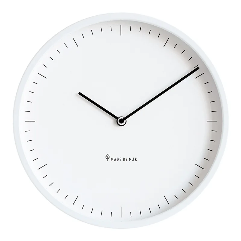 

12 Inch Silent White Wall Clock Metal Minimalist Nordic Modern for Living Room Bedroom Decor Wall Clocks