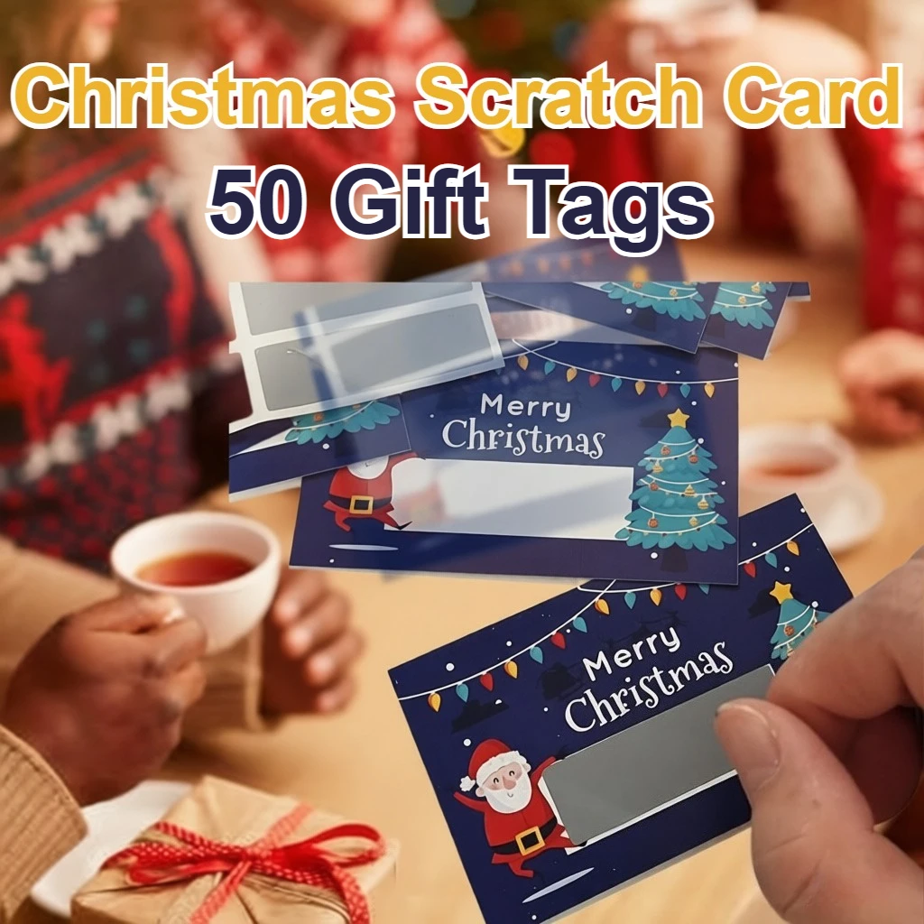 50 قطعة مجموعة بطاقات خدش عيد الميلاد سانتا أنماط متعددة الذاتي خدش عطلة مكافأة تذاكر علامات للهدايا بطاقات فارغة السحب #1