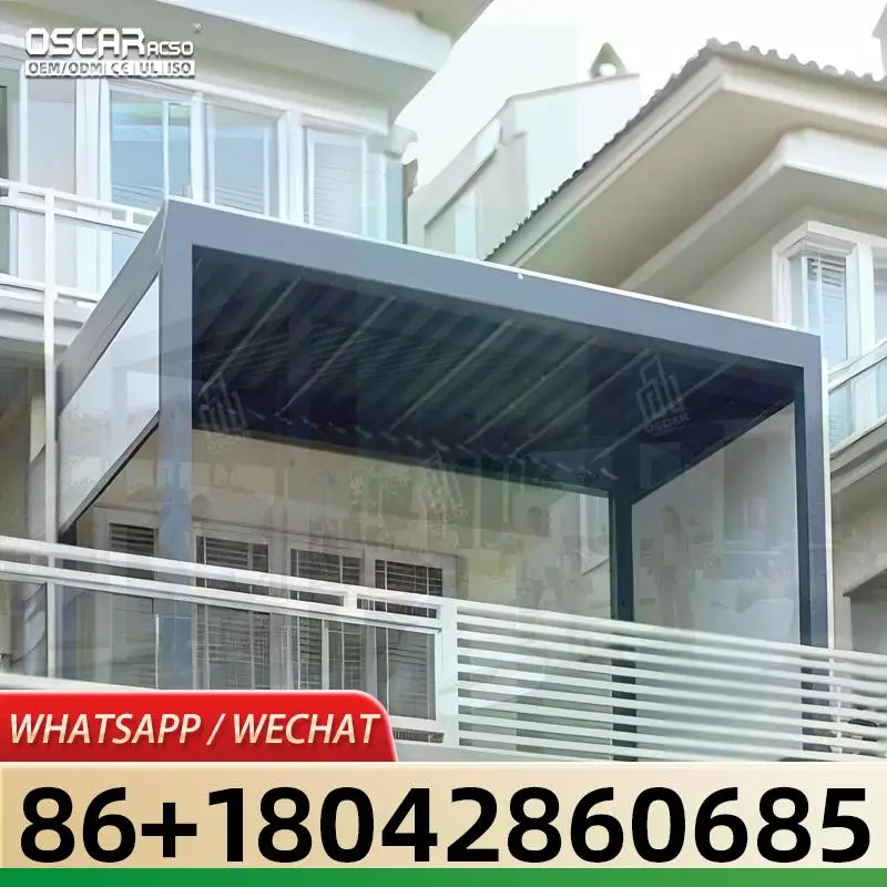 High Quality Garden Motorized Louver Pergola with Sun Shade Waterproof Ideal for US Backyards Patios and Gardens pergola