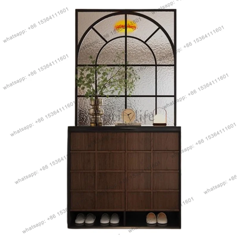 Armário de Sala de Estar com Portas de Vidro, Armário de Parede de Luxo, Armário de Chão Multiuso para Sapatos, Vitrines Expositoras, Móveis com Chaves e Ferragens