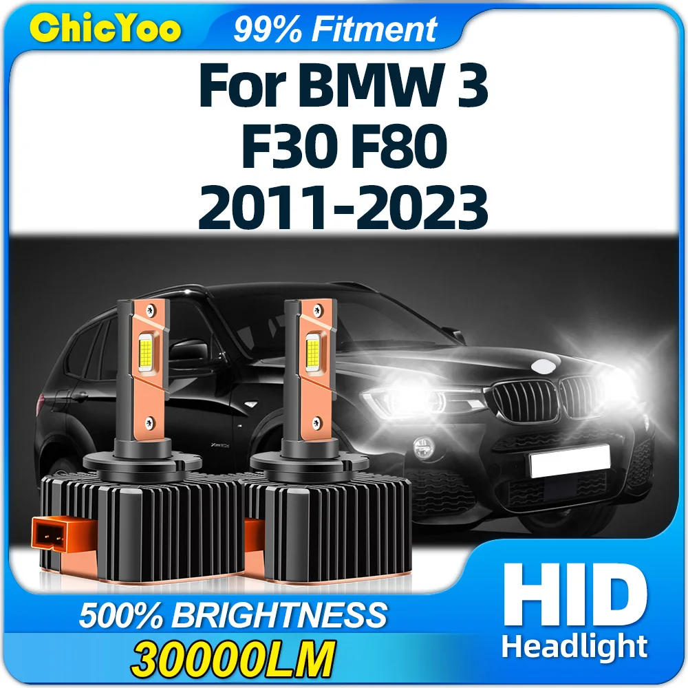 

LED Headlights 120W 30000LM D1S CSP Chips Xenon HID Lights 6000K White Plug&Play For BMW 3 F30 F80 2011-2019 2020 2021 2022 2023