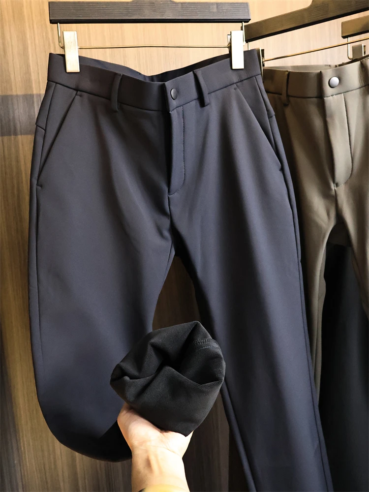 

High-End Copper Ammonia Tead Men's Casual Pants Straight Leg Light Busin All-Match Autumn Winter Faion Ci Sle