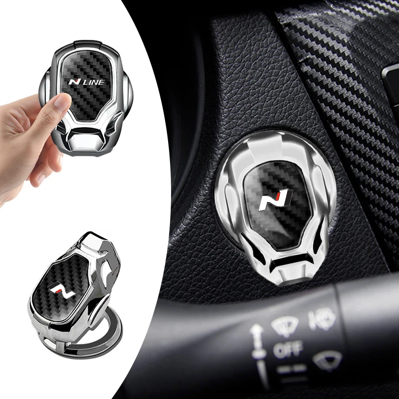 

Наклейки-накладки для кнопки запуска двигателя одним нажатием, защитные наклейки для N LINE I20 I30 I10 LOGO Tuscon NX4 Sonata Elantra