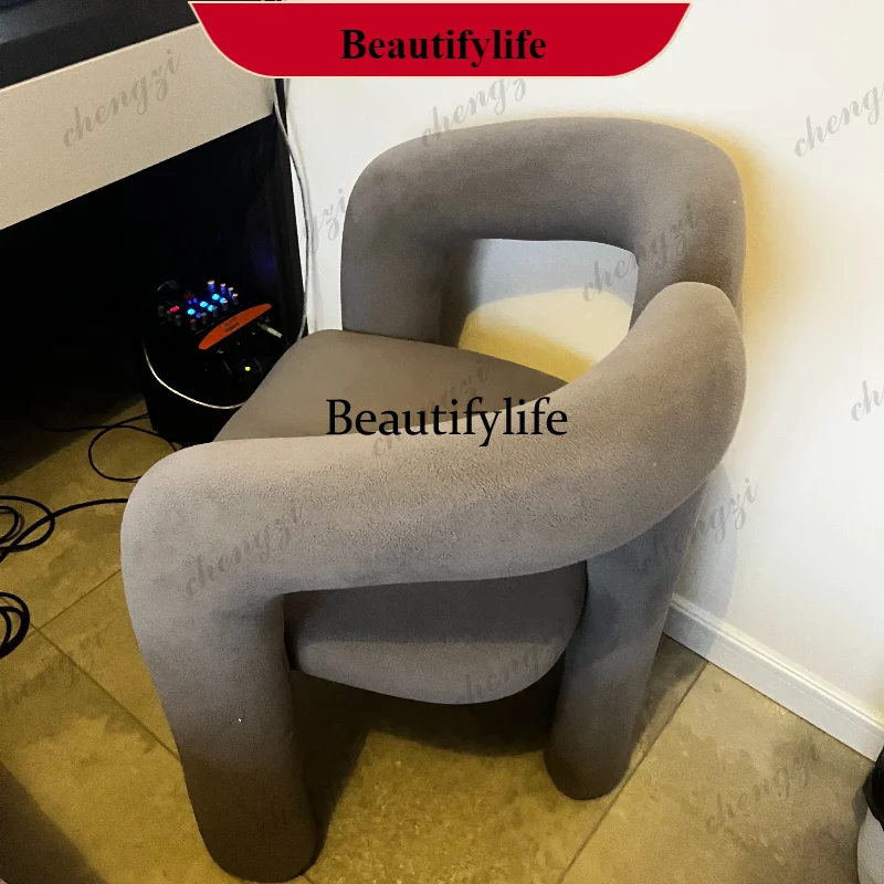 Cream Style Household Makeup Dressing Stool Nail Shop Chair Simple Bedroom Single Leisure ChairK182